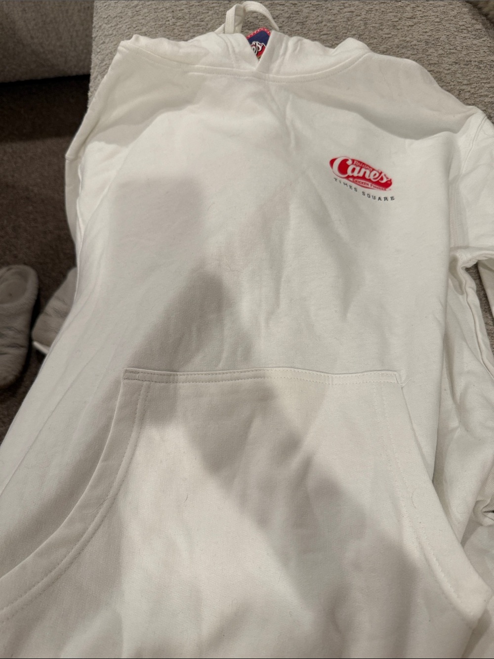 Raising Cane's White Logo Hoodie - Unisex Pullover.  Let’s Go Knicks- New York